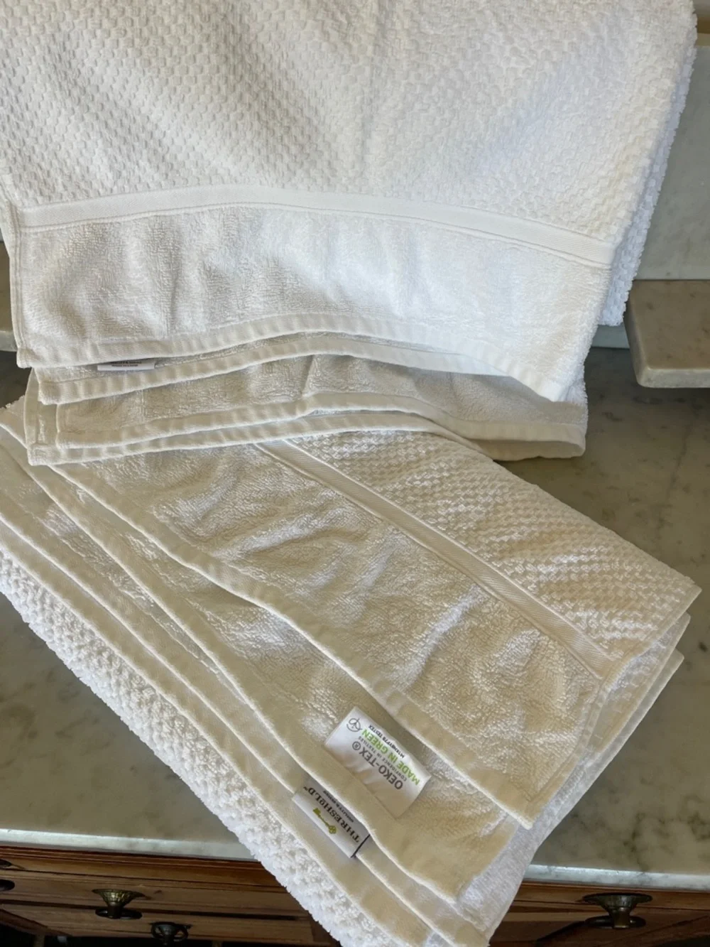 THRESHOLD White Cotton Waffle Weave Bath Sheets Set of 2